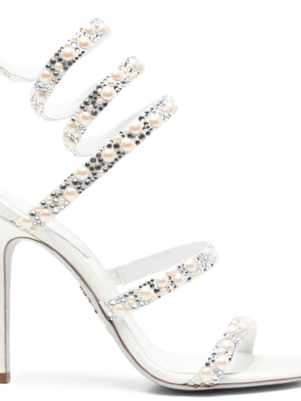 Rene Caovilla Cleo 100mm Sandals Size 38 Crystal Embellished Heels